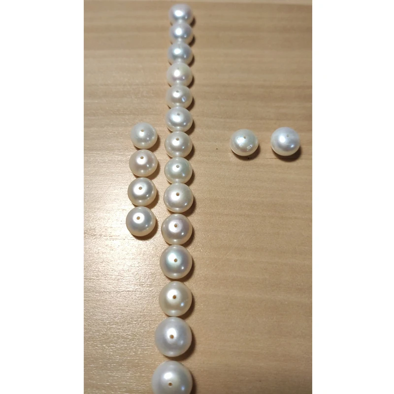 Натуральные пресноводные жемчужные бусины кнопка белый 9 10 мм для бижутерии