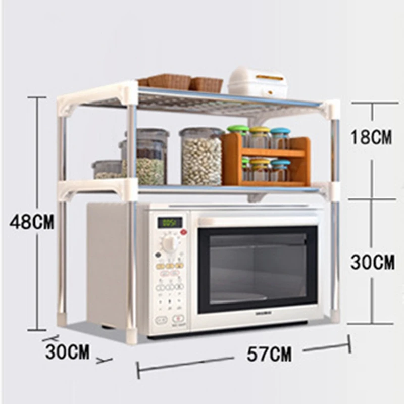 

DIY Microwave Oven Shelf Kitchen Organizer Rack Bathroom Toiletries Holder Rack Office Desktop Shelf Kitchen Storage Organizer