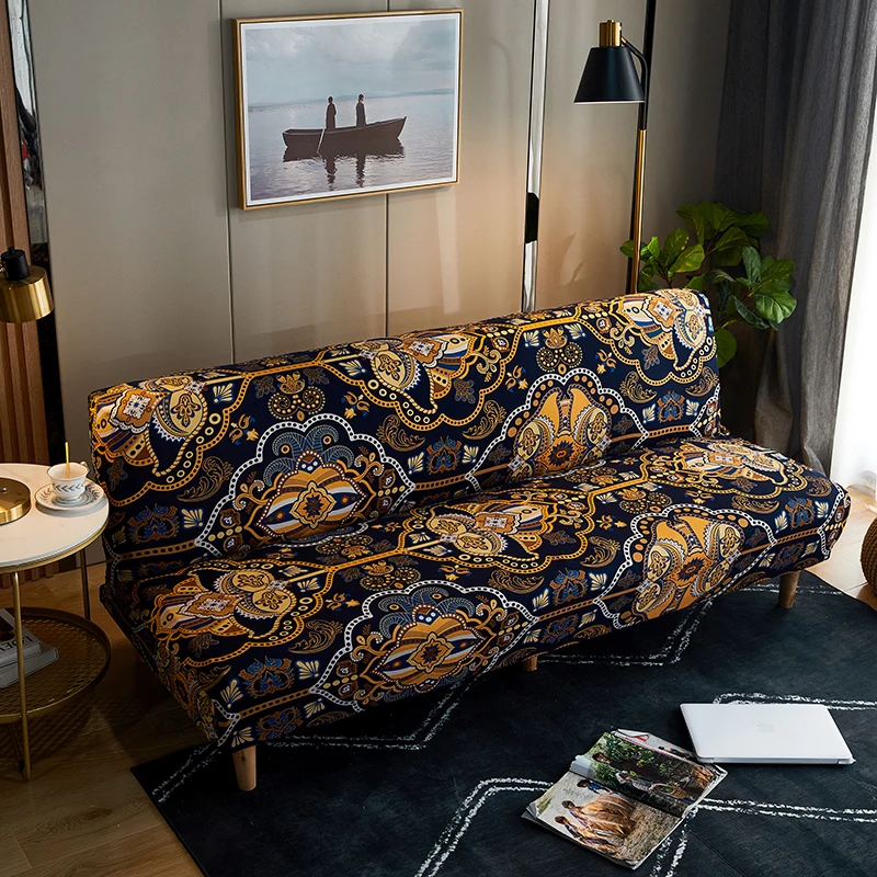 Эластичный напечатанный безрукий чехол для дивана Складывающийся Чехол сидения