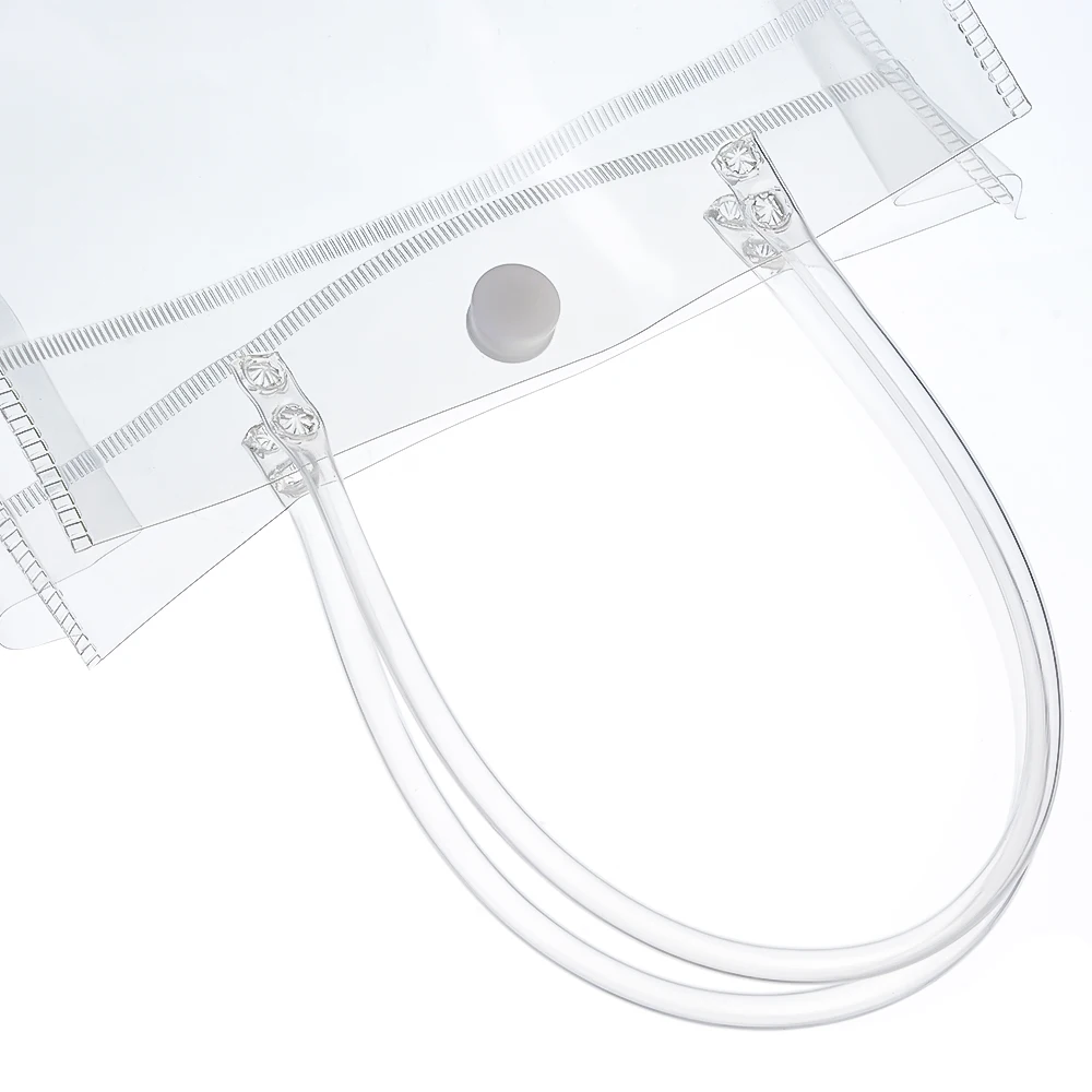 Прозрачная Сумка-подставка с кнопками прозрачный ПВХ Подарочный пакет ручками 1