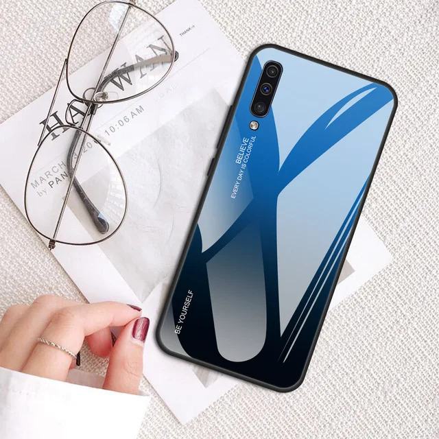 07 Закаленное Стекло чехол для samsung Galaxy S10 S8 S9 плюс A6 J4 Note 8 9 A5 A7 градиент чехол для samsung A40 A30 A70 A50 чехлы - Цвет: 07