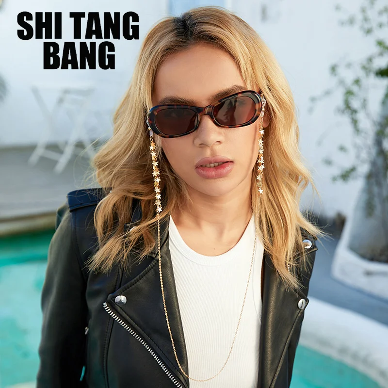 

2022 New Brand Sunglasses Women With Chain Small Frame GM Design Buckle The Same Style Ladies Sun Glasses Female Trendy Eyewear
