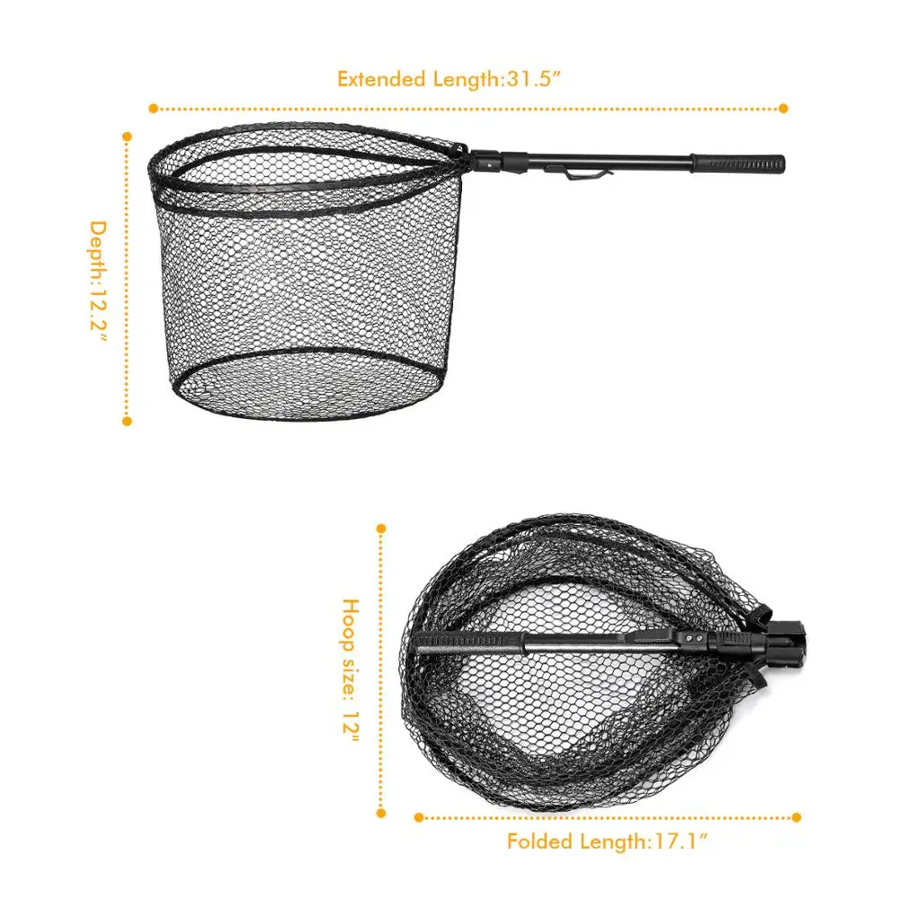 Рыболовная сеть Magreel алюминиевая ручная с прорезиненной речной и морской струей