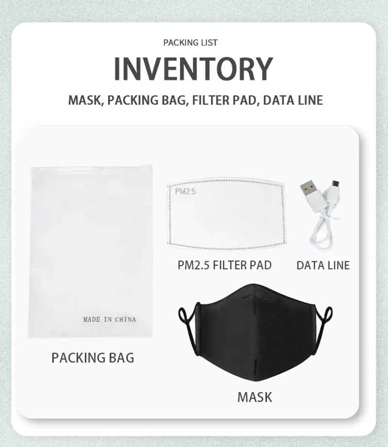 

Smart LED Face Mouth Mask 5 Light-emitting Modes Voice Control Party Mask Chargable Breathable CosPlay Mask For Christmas