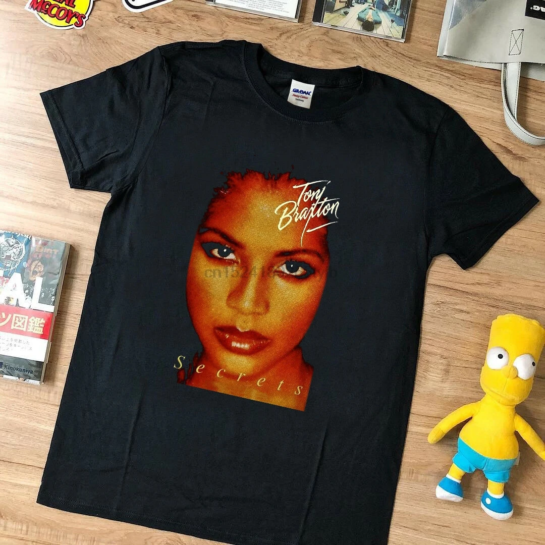 VTG rare-Футболка-Toni Braxton-Secrets 1996-черный топ с принтом-размер США |