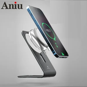 magnetic wireless charger stand bracket for iphone 12 mini pro max phone holder aluminum charging dock station base for magsafe free global shipping