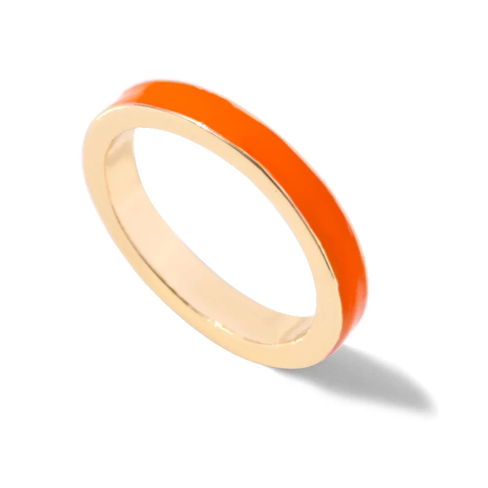 

European and American Hot Sale Alloy Rings Drip Ring 5 Colors A Set of Multi-color Simple New Small Jewelry Manufacturers Supply