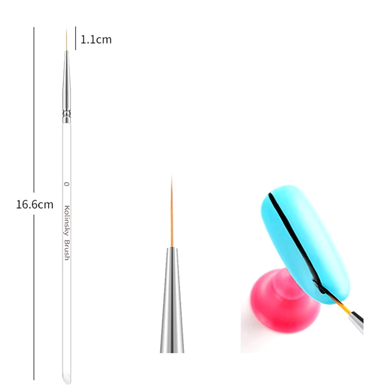 

3Pcs/set Nail Art Manicure Tools Set Gel Nail Art Line Painting Brushes Crystal Acrylic Thin Liner Drawing Pen