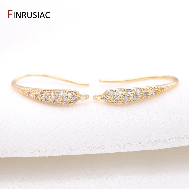 Принадлежности для изготовления сережек инкрустированные фианитами 14 к