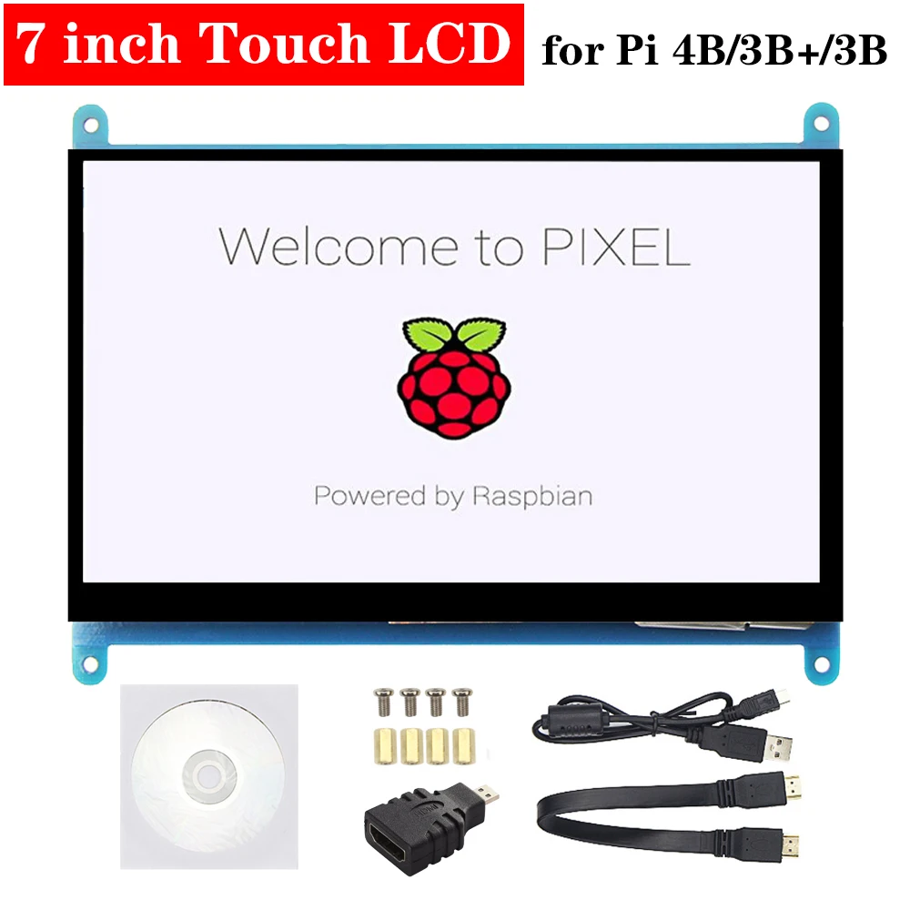 7 дюймов Raspberry Pi 3 сенсорный Экран 1024*600 4 ЖК дисплей Дисплей HDMI TFT монитор для Model B + PC