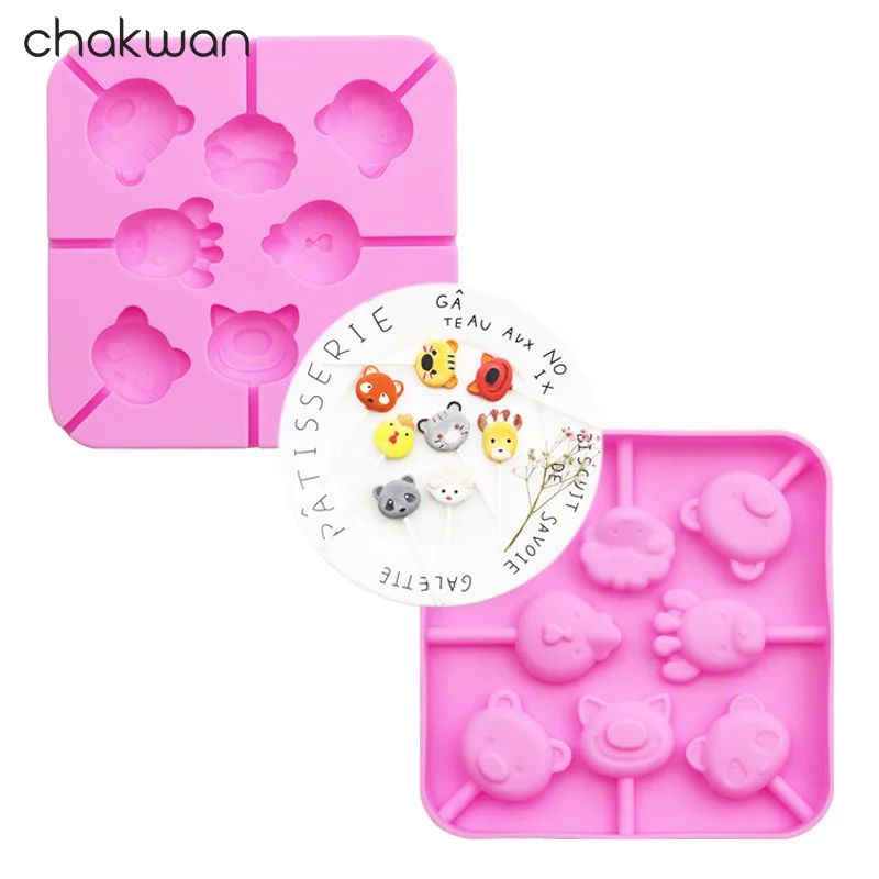 Силиконовая форма для леденцов в виде животных формы конфет и шоколада украшения
