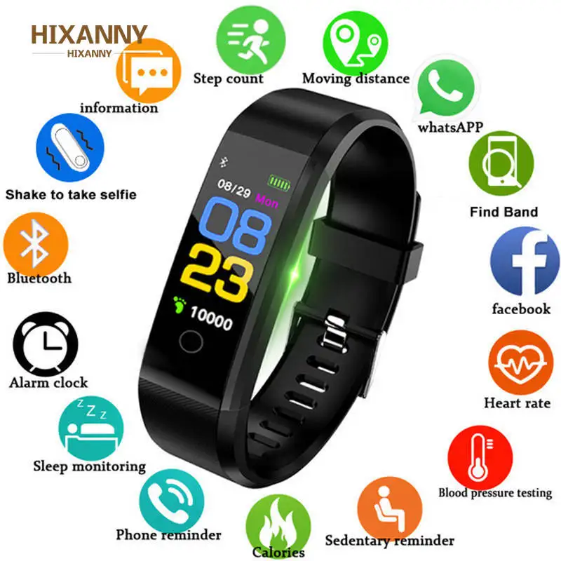 Health Bracelet Heart Rate Blood Pressure Smart Band Fitness Tracker Smartband Bluetooth Wristband Honor Fitbits Watch Men | Электроника
