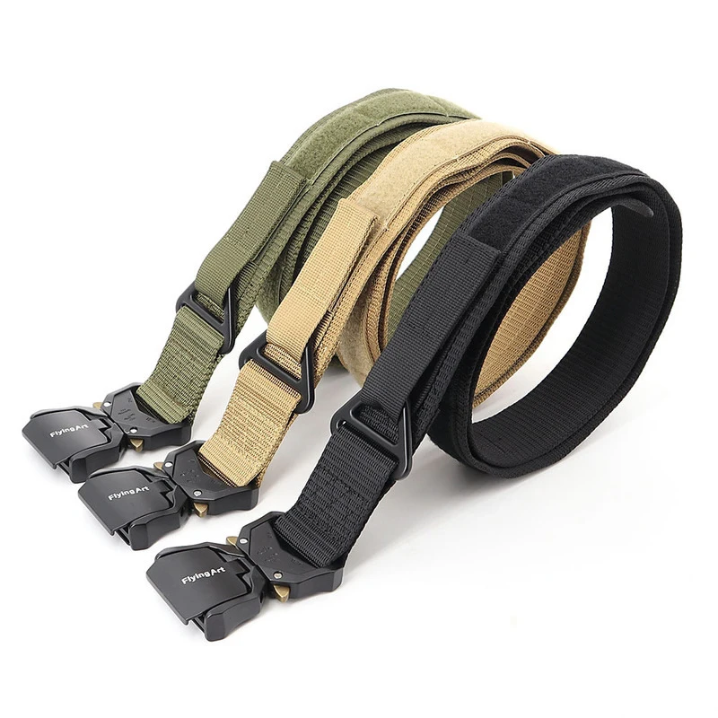 

Hot Army Tactical Belt Velcro MOLLE Men&women Nylon Waist Can Hang Multifunctional Alloy Buckle Belt Men's Outdoor Hunting Belt