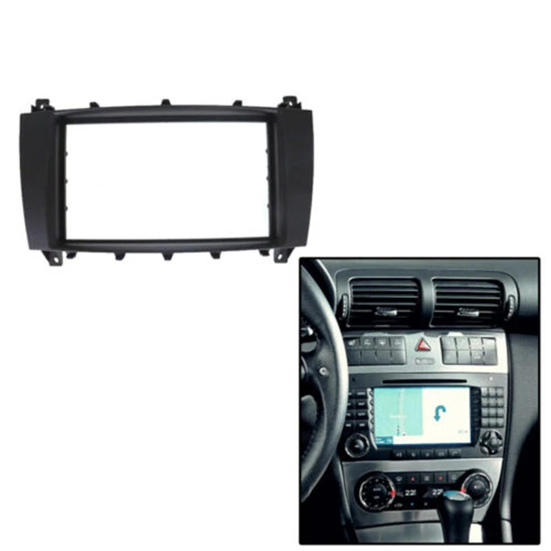 Автомобильное радио фасции установки 2Din рамка Панель комплект для Mercedes BENZ C CLASS W203