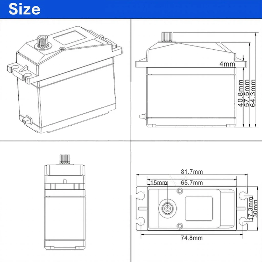 

MagiDeal SPTZOHV180W 70KG Digital Servo Fit for 1:5 Cars Vehicles Parts