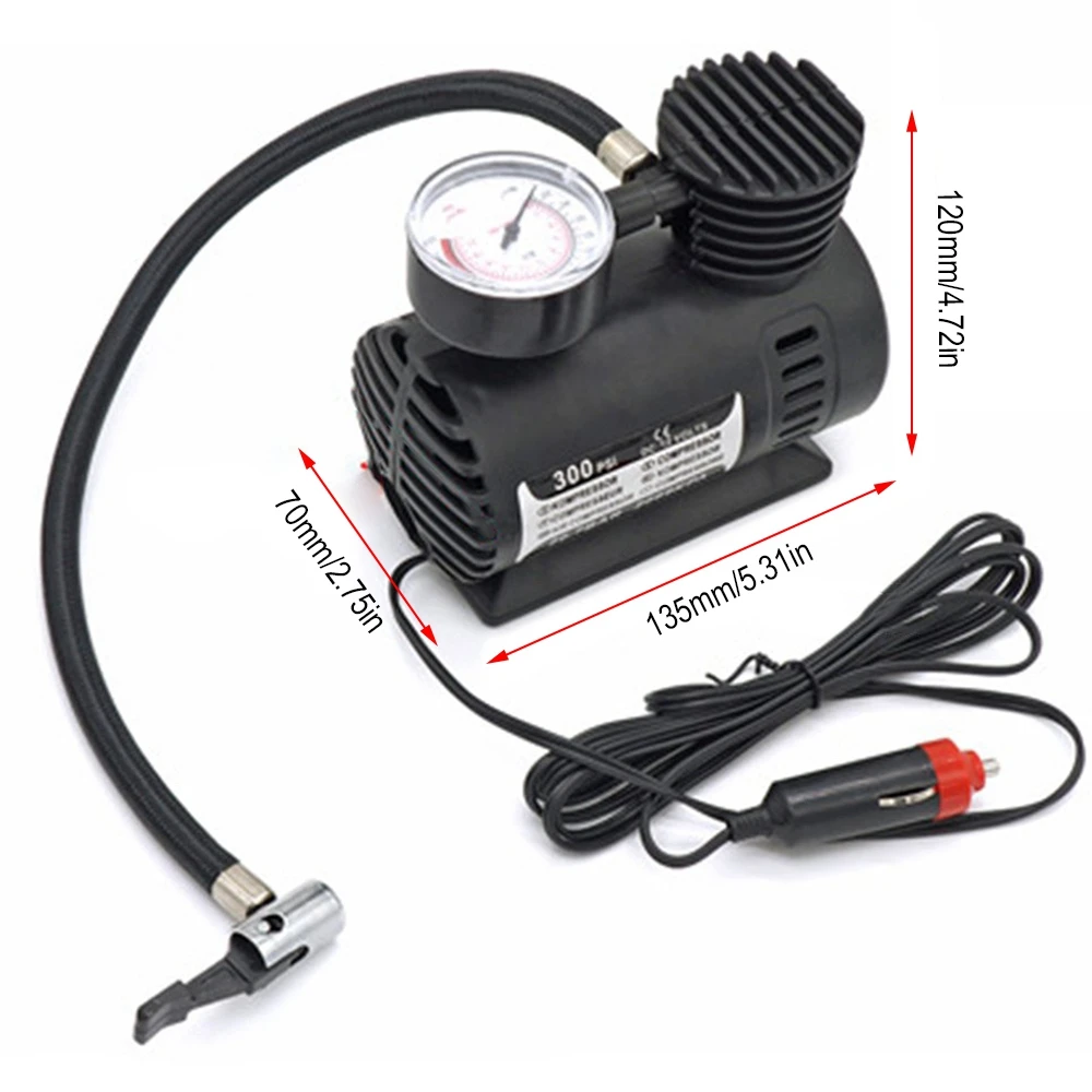 

12V Mini Air Pump Locomotive Car Tire Inflator Portable ABS plastic Car Electric Small Air Pump Air Compressor