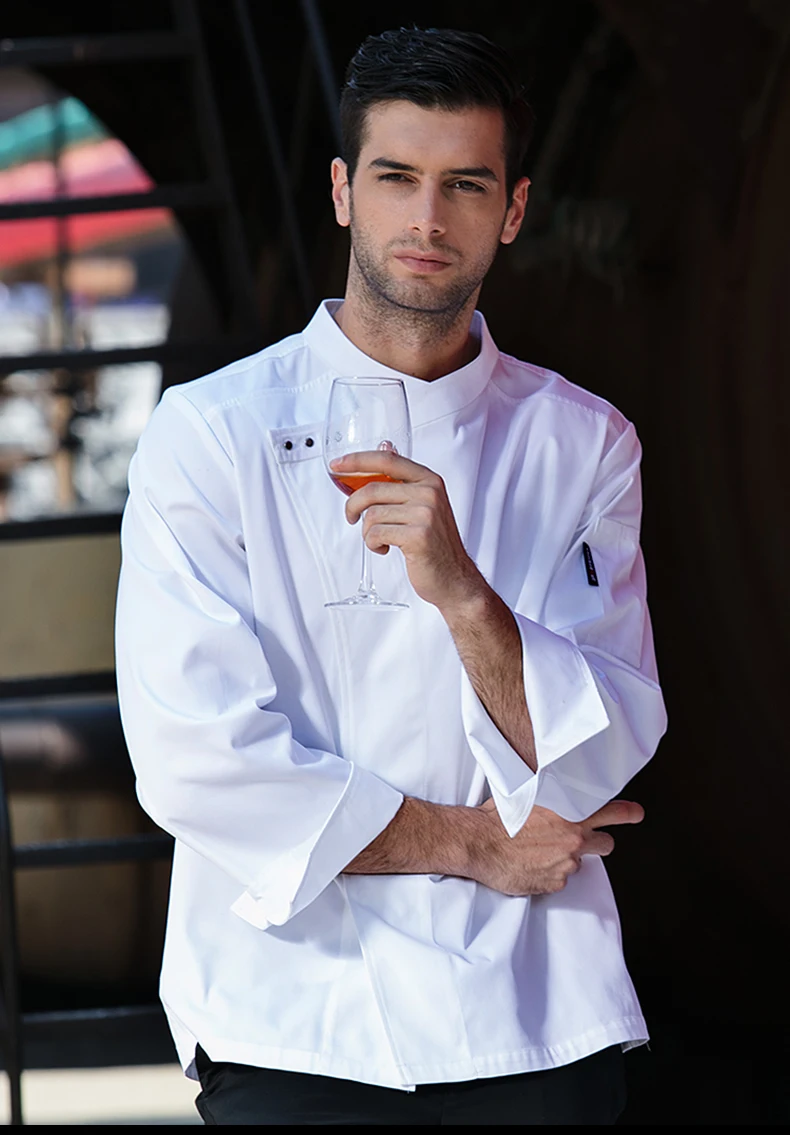 Новый мужской костюм повара куртка шеф ресторана тонкая форма одежда для летняя