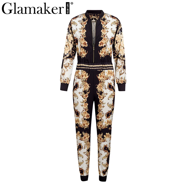 Женский комбинезон с длинным рукавом Glamaker элегантный облегающий клубный на