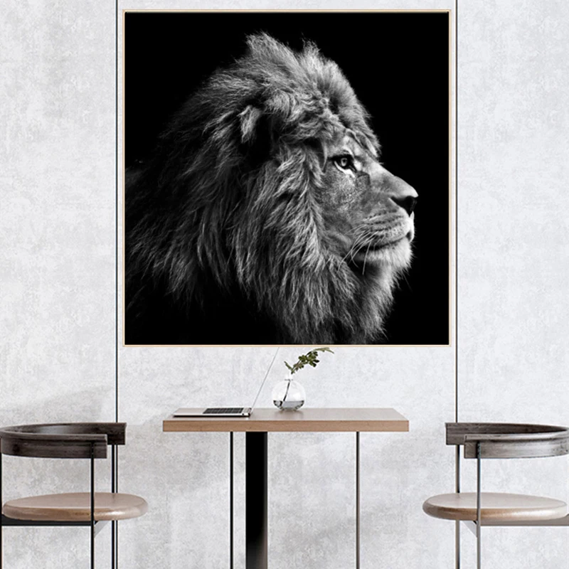 

Animal Lion Posters Art and Prints Modern Wall Art Canvas Abstract Painting King Wall Pictures for Living Room Decor Cuadros