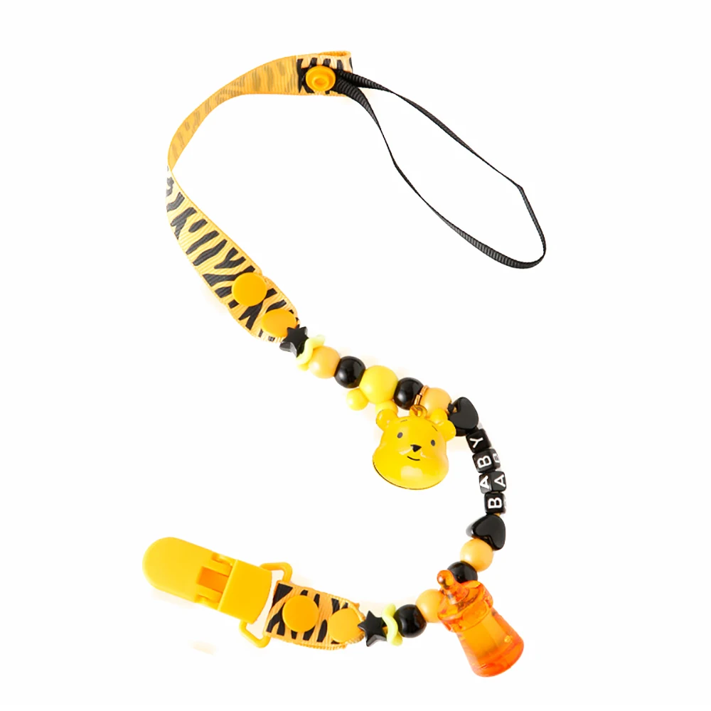 Cadena de chupete para beb&eacute;, chupete con Clip antica&iacute;da, palo de dientes para beb&eacute;, cuerda colgante, juguete antica&iacute;da-5