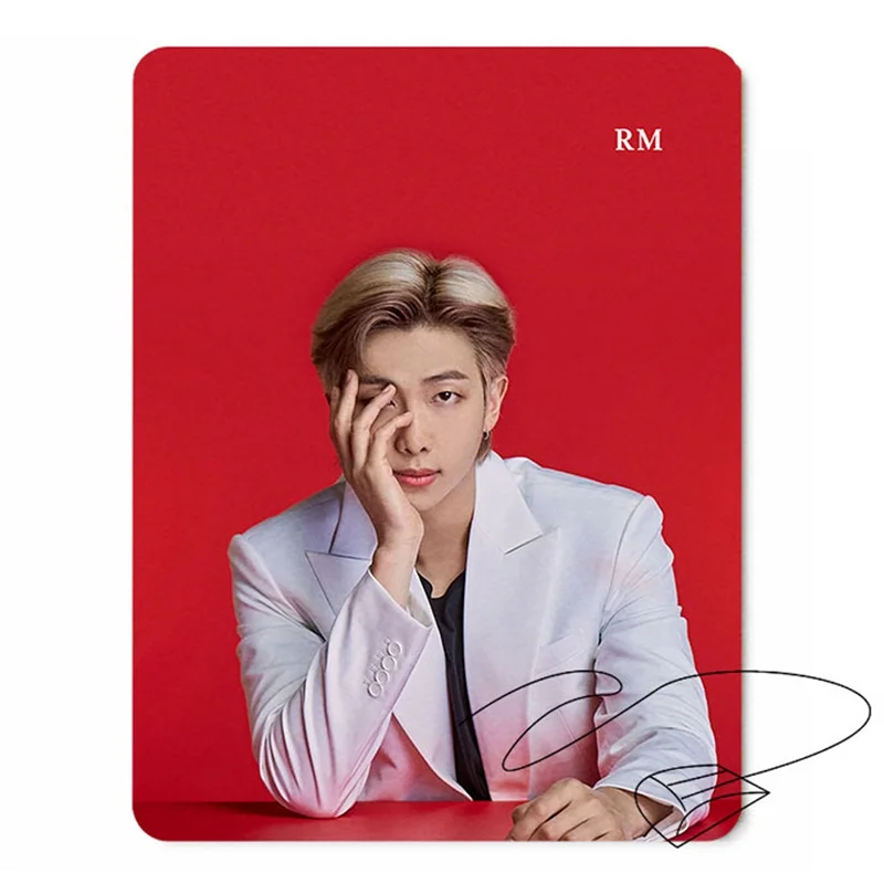 2021 KPOP Bangtan Boys Red Rubber Base Computer Carpet Desk Mat PC Game Mouse Pad Desk Mousepad for PC Desk Pad Kim Tae Hyung  - buy with discount