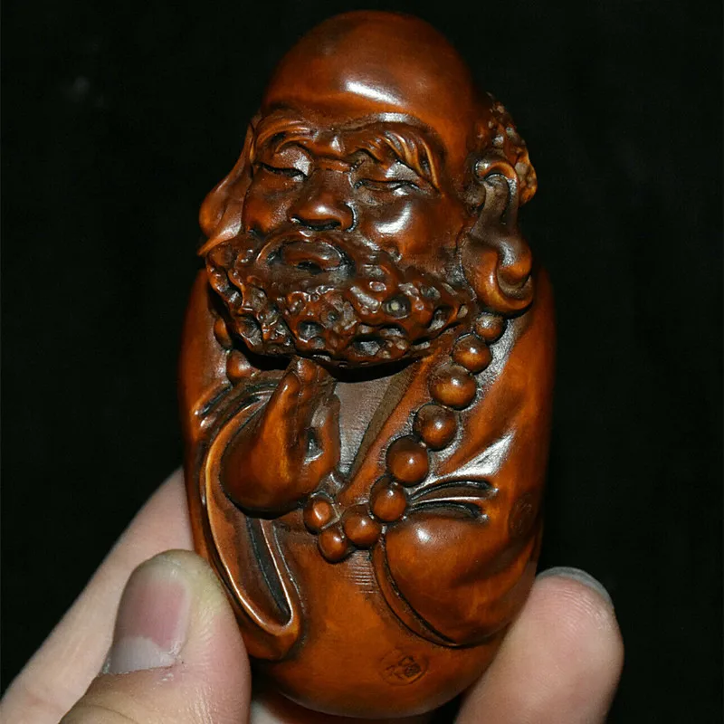 Китайская резная буддистская статуя из бокса Архат Дамо Бодхидхарма Dharma Будды
