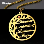 Персонализированные красочные циркон Древо жизни пользовательское имя ожерелье из нержавеющей стали Золотая цепь семья дерево ожерелья с буквой для женщин