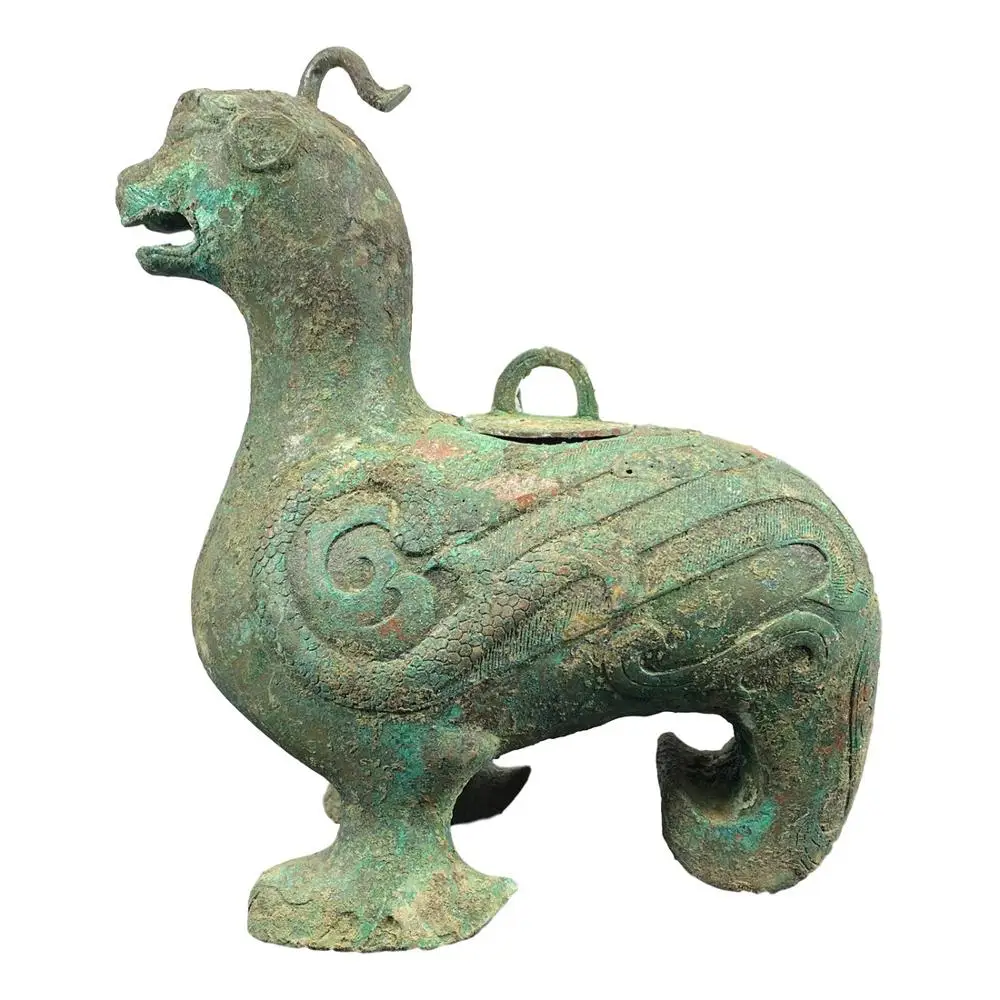 

LaoJunLu Bronze Animal Statue Height 26Cm Imitation antique bronze masterpiece collection of solitary Chinese traditional