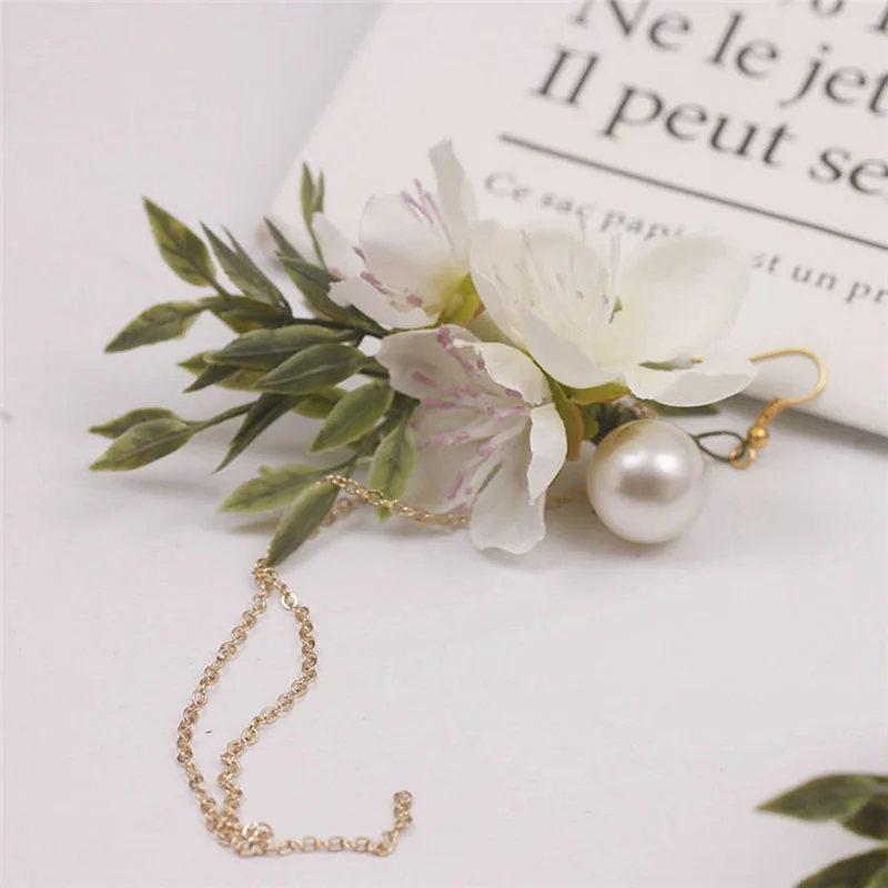 

Juorest Fashion Women Flower Earrings Wedding Party Transparent Chain Drop Earrings Elegant White Earrings Jewelry Accessories