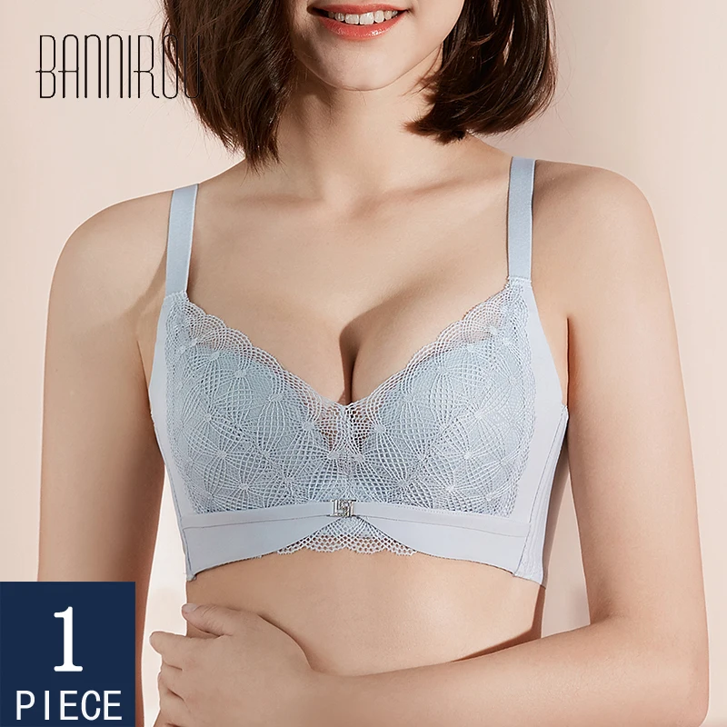 

BANNIROU Sexy Women's Bras Lingerie Women Underwear For Woman Bralette Active Wire Free Push Up Lingerie Convertible Straps Bra
