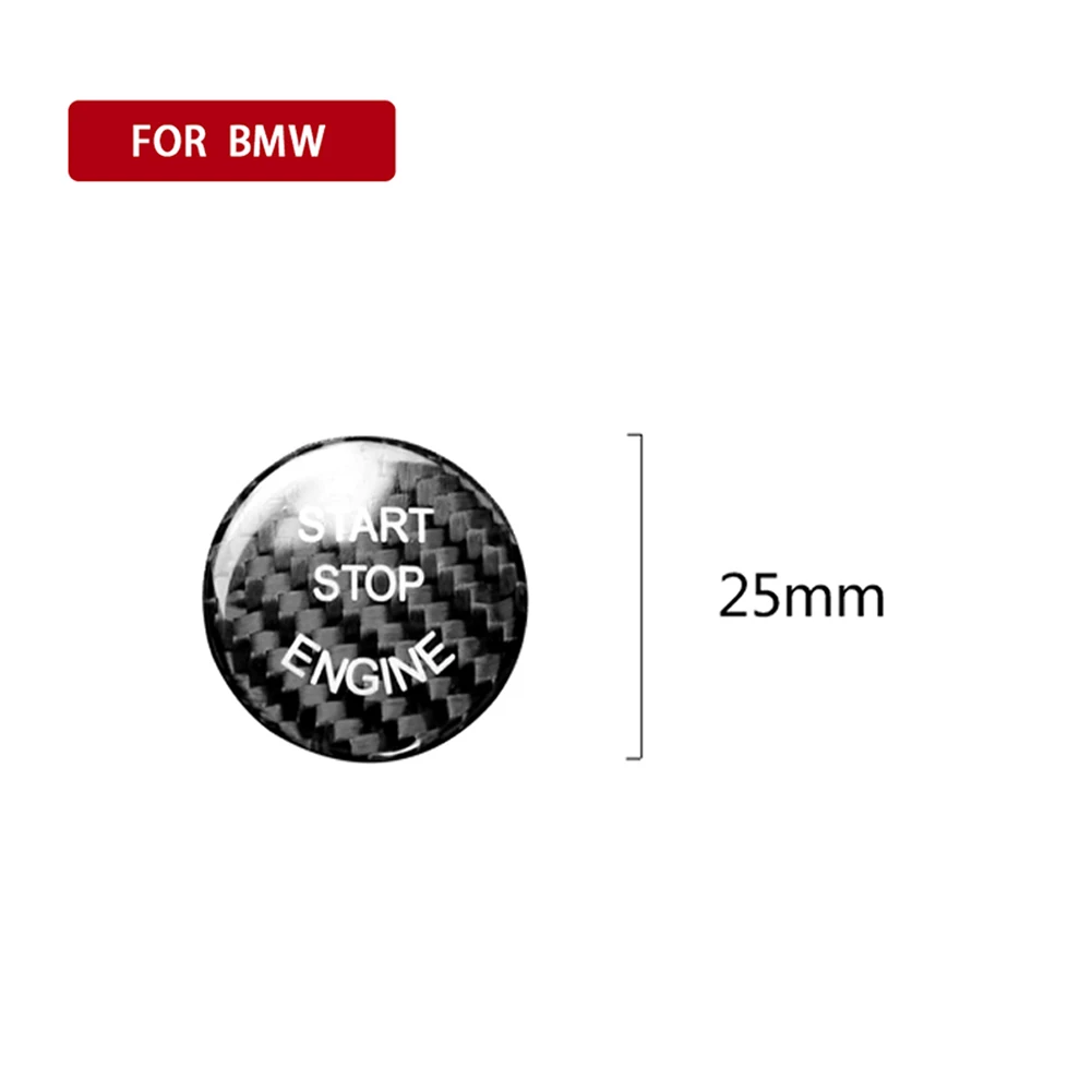 

E70/Z4 Carbon Fiber Cover Keyless Button Start Stop Switch Black Button Cover Carbon Fiber E87 E90