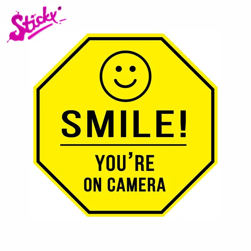 Липкий улыбка вы находитесь на Камера видеонаблюдения Предупреждение знаки