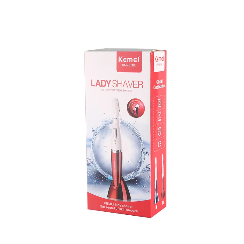 Kemei мини электрический эпилятор для волос триммер Бритва женщин бровей тела лица