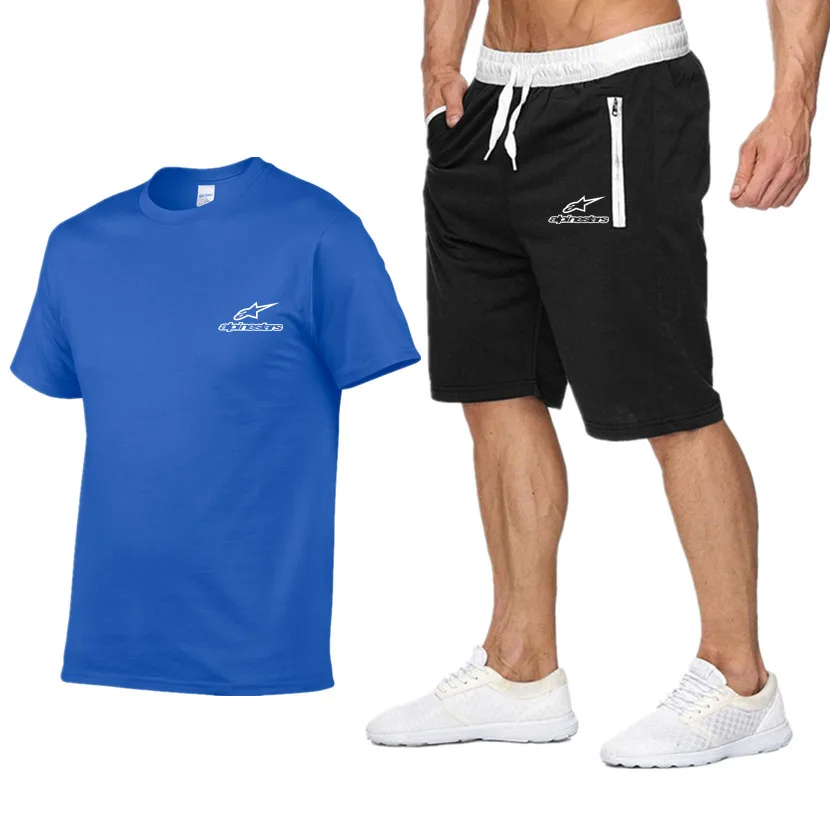 

2021 Summer Popular New Men's T-Shirt + Sports Shorts Set Suit Personalized Fashion Printing High Quality Sports Running Set
