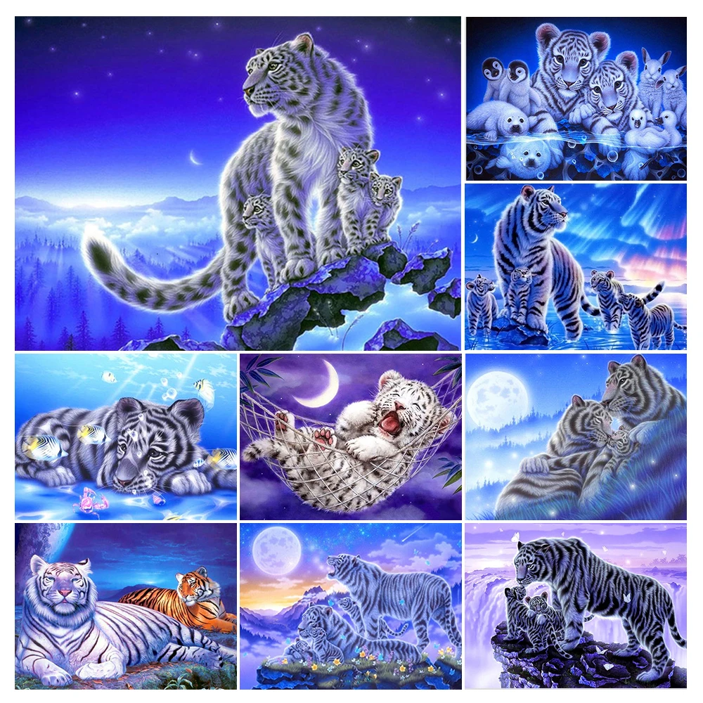 

5D DIY Diamond Painting Animal Tiger Cross Stitch Kit full drill mosaic embroidery Picture of Rhinestones handmade hobby Gift