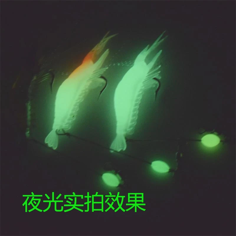 6 шт./лот светящаяся искусственная приманка Мягкая силиконовая