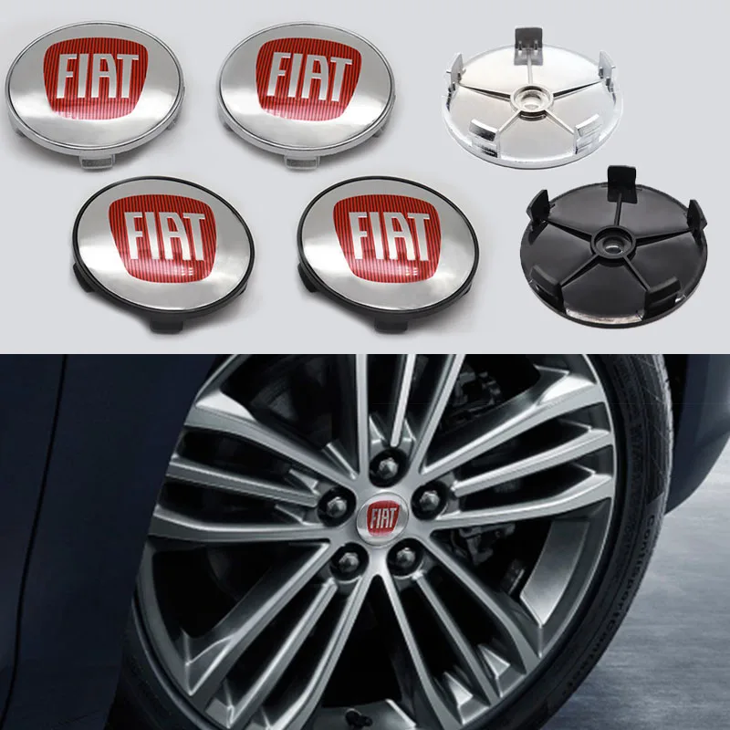 

Car parts 4pcs 60mm wheel hub cover center wheel sticker car logo, suitable for FIAT- personalized modification parts