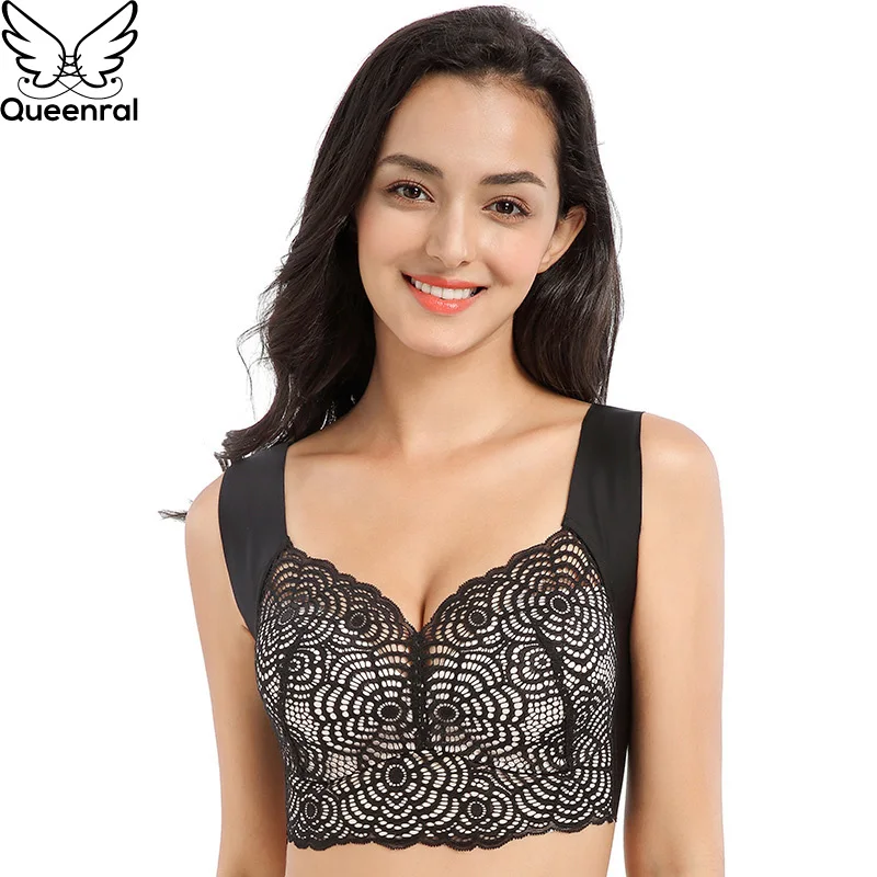 Queenral плюс Размеры бюстгальтер кружева Bralette нижнее белье Для женщин большой