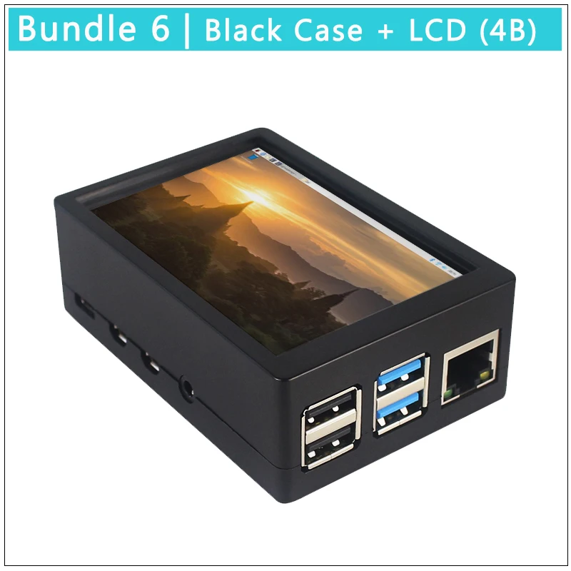 Raspberry Pi 3 Model B+ 3,5 дюймов сенсорный экран 480*320 TFT lcd+ ABS Чехол черный серый коробка также для Raspberry Pi 4 Модель B/3B - Цвет: Bundle 6