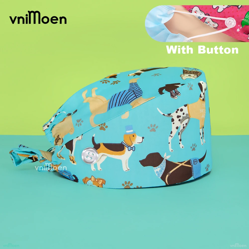 Пит стайл модные хлопковые шляпки с принтом карикатур, регулируемые, для салона красоты, лаборатории, магазина.