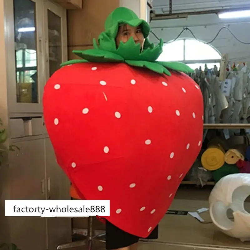 

Advertising Fruits Strawberry Mascot Costume Suits Adults Size Fancy Dress New