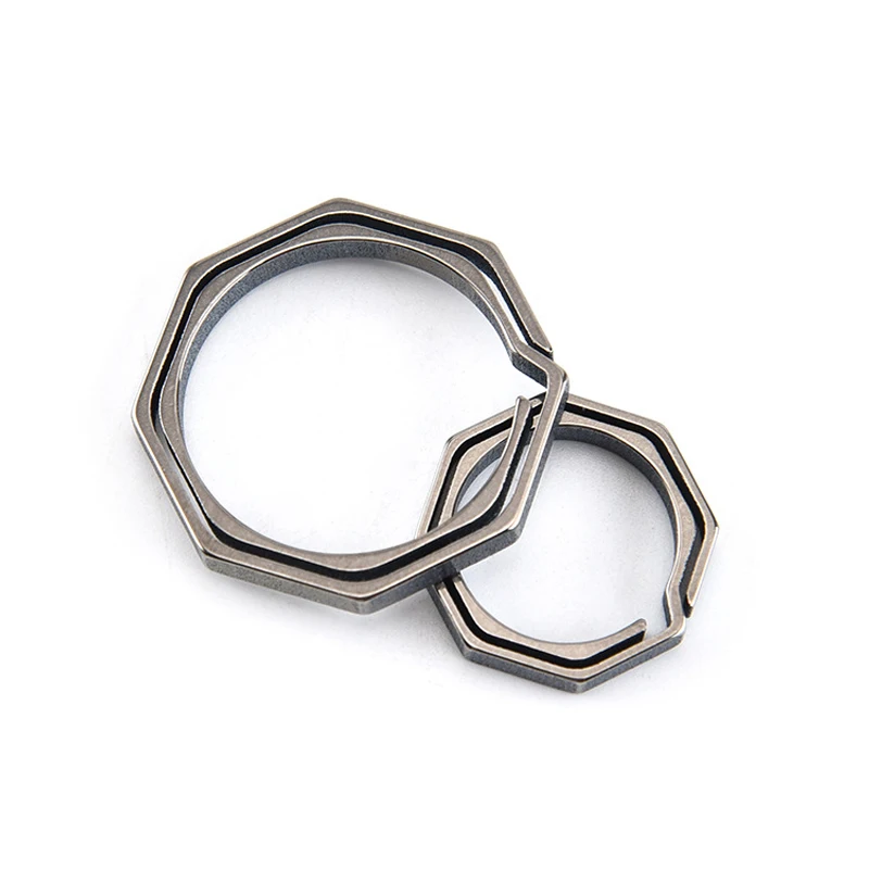 

Titanium Alloy Key Ring Octagonal Hook Key Ring Creatives Multifunctional Key Pendant PUZ777