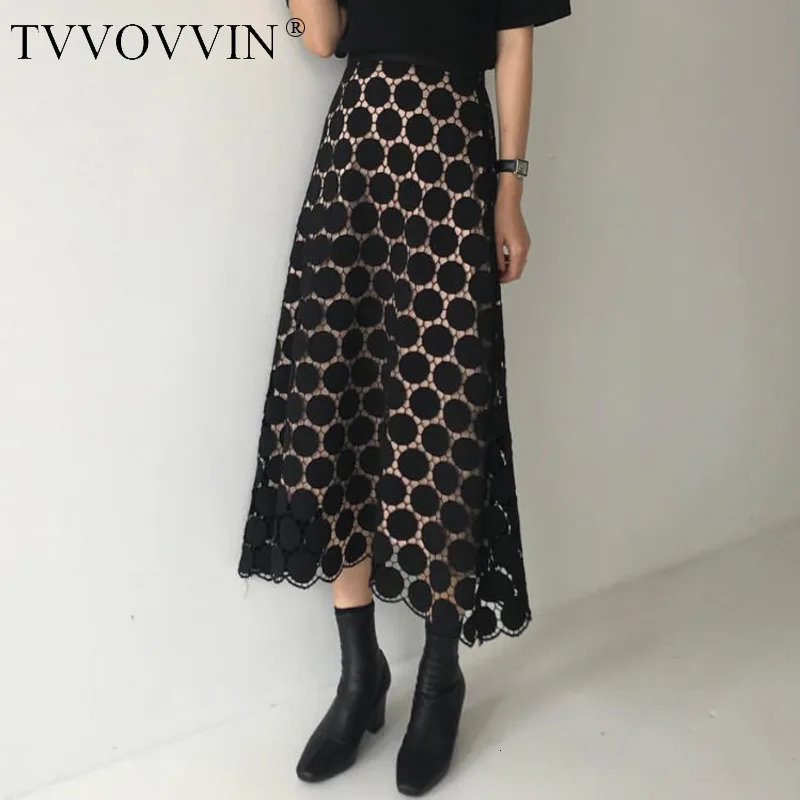 TVVOVVIN 2020 весна-лето новый узор высокая талия однотонная Лоскутная Кружевная Сетка