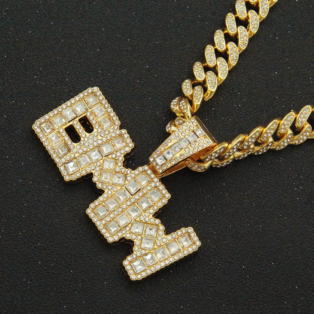 

Men Hip Hop BMW Pendant Necklace with 13mm Miami Cuban Chain Iced Out Bling HipHop Necklaces Male Fashion Jewelry