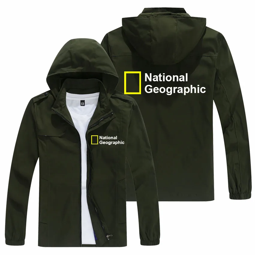 

National Geographic Jacket Mens Survey Expedition Scholar Top Jacket Mens Fashion Outdoor Clothing Funny Windbreaker Hoodie