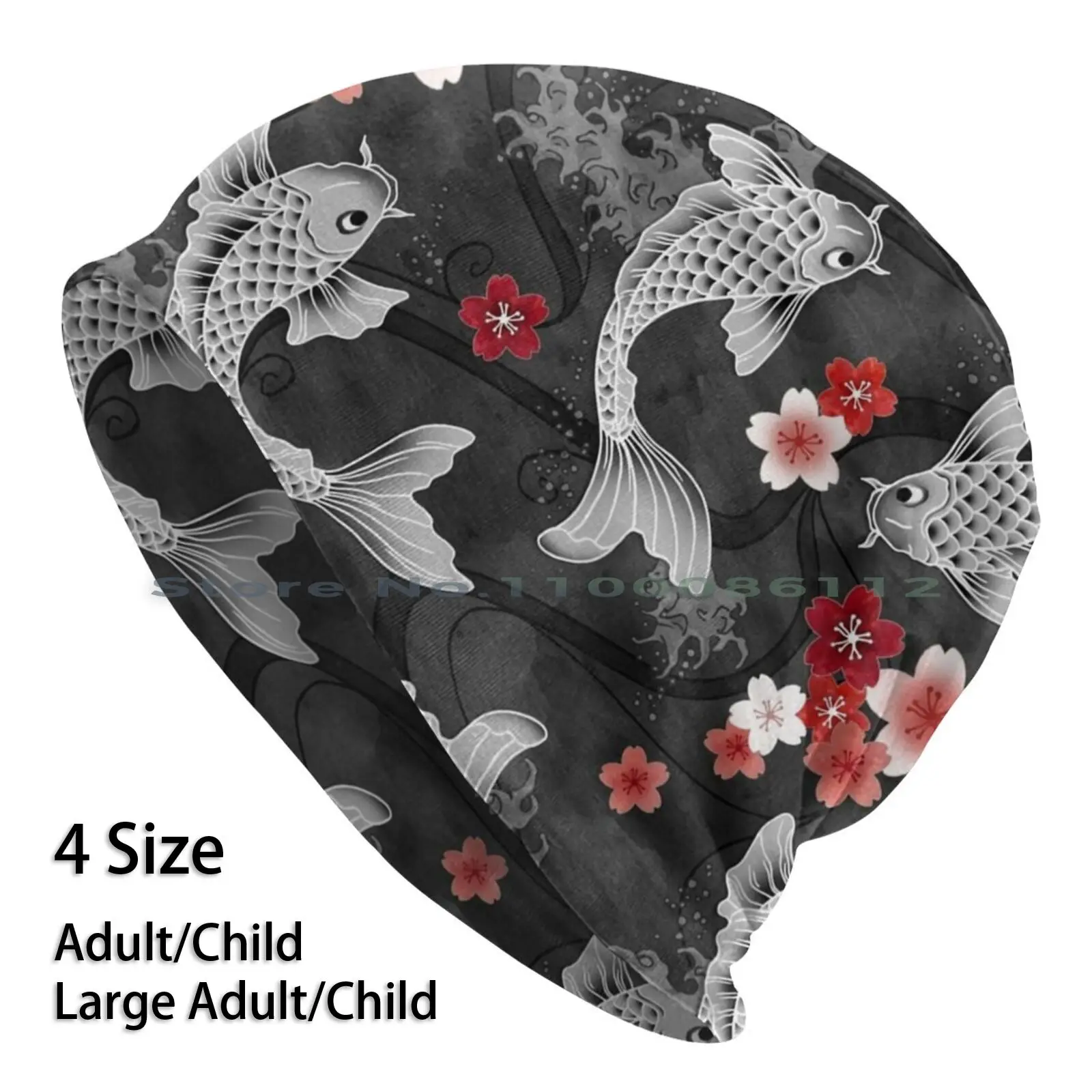 Шапка-бини с цветком сакуры кои вязаная шапка вишни китайская японская азиатская