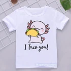 Футболка с мультяшным принтом пончик для девочек и мальчиков, милая детская одежда, Детская футболка, рубашка в стиле Харадзюку, летние топы, футболка