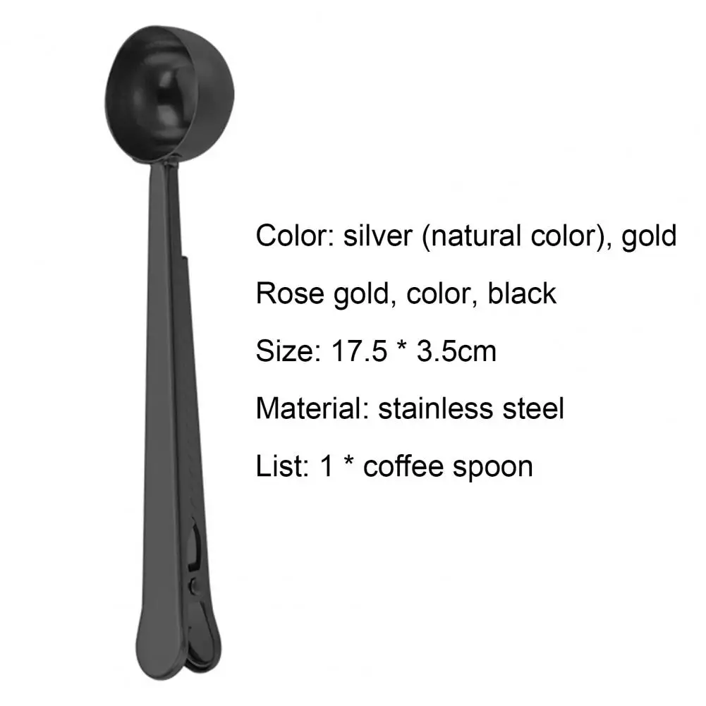 Coffee Measuring Scoop Long Handle Sealing Clip 2 In 1 Stainless Steel Measure Scoops Tea Tablespoon for Kitchen Accessories | Дом и сад