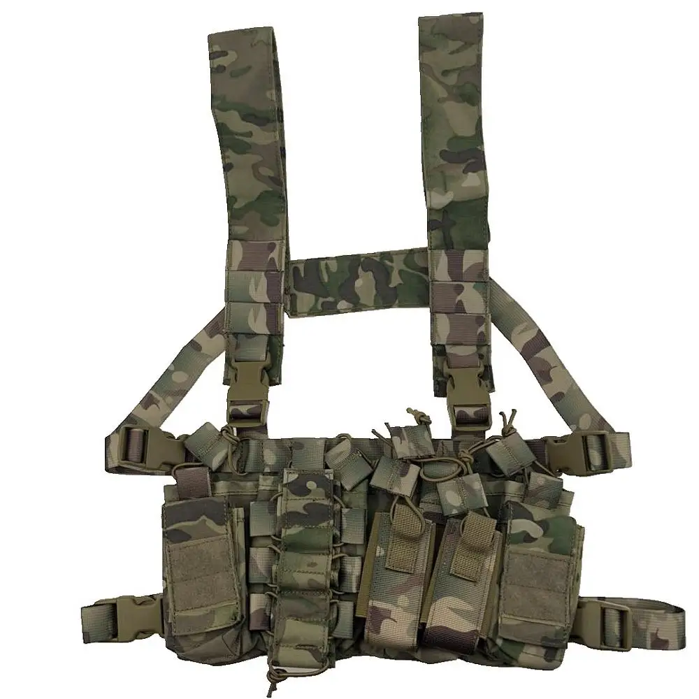 Мультикам Тактический Molle Жилет патронов нагрудная установка съемный охотничий страйкбол пейнтбол снаряжение жилет с AK 47/74 подсумок