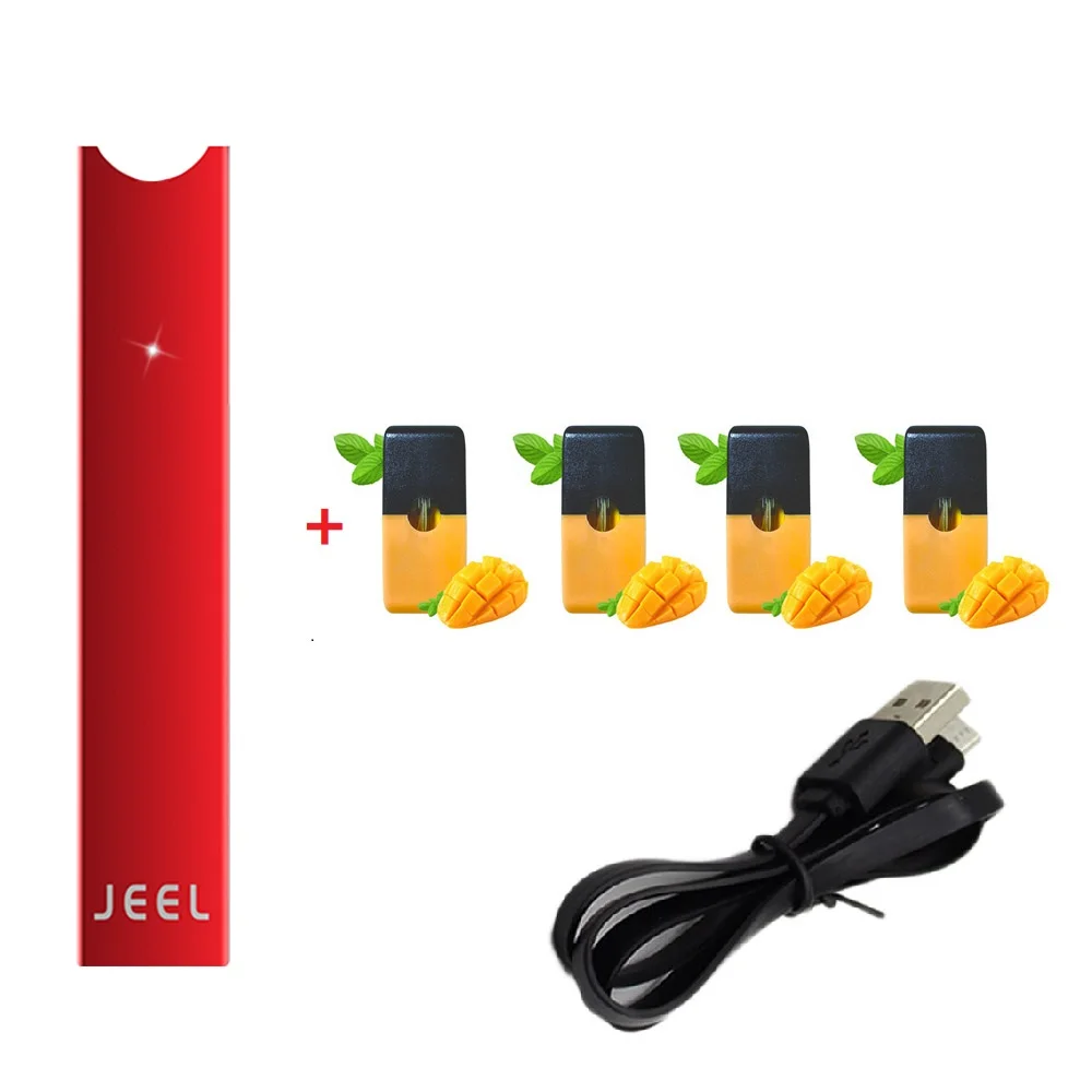 red and mango Портативный набор электронных сигарет 280 мАч с аккумулятором, стартовый набор, набор ручек Vape 0,7/1,0 мл, картридж для Vape для Juul/Jull - Цвет: red and mango